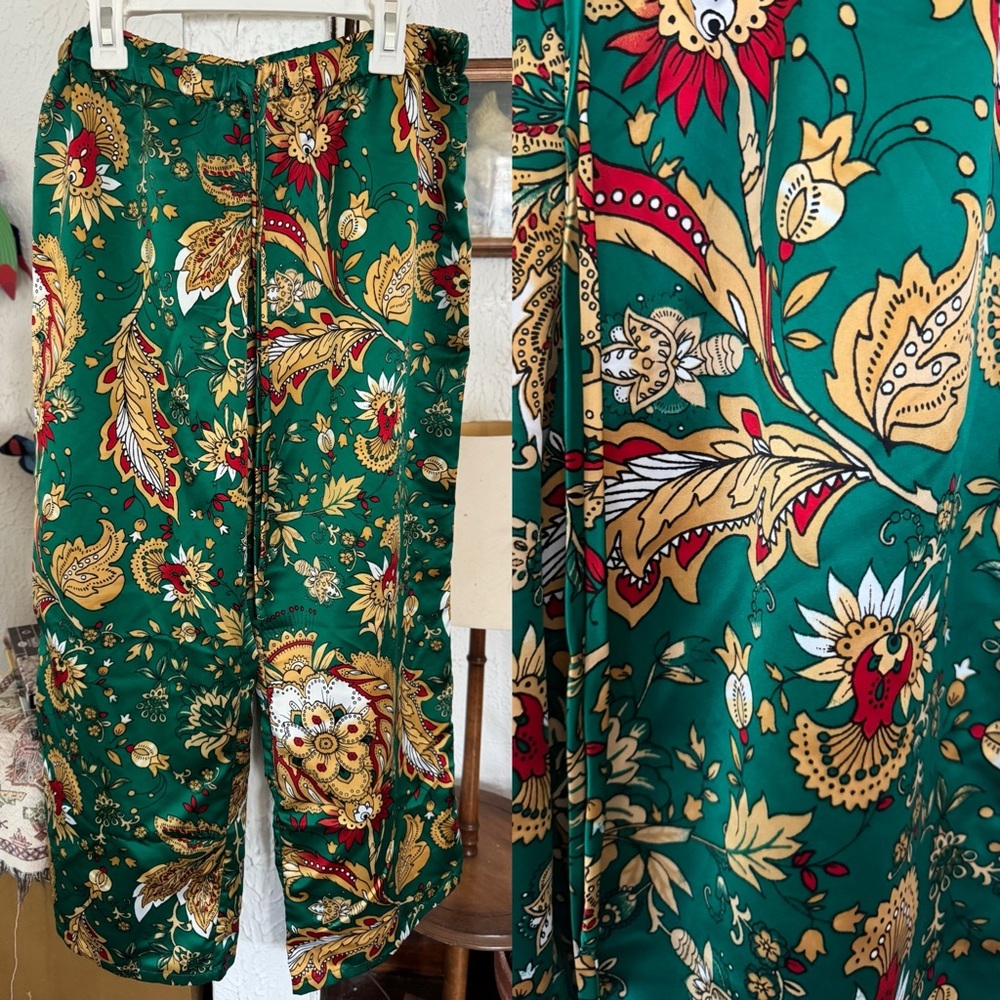 Natori size small paisley floral satin feel pajama pants